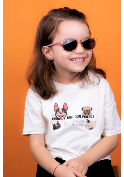 Yeni-unisex 5-9 Yaş Polarize Pembe Çocuk Güneş Gözlüğü Pembe