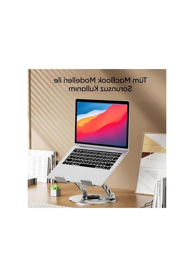 Ayarlanabilir Alüminyum Laptop Standı, 360 Derece Dönebilir 1