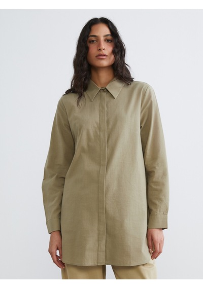 Lcw Modest Haki Dokulu Kadın Gömlek Tunik