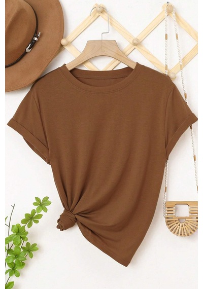 Unisex Arizona Baskılı Oversize Tshirt Kahverengi