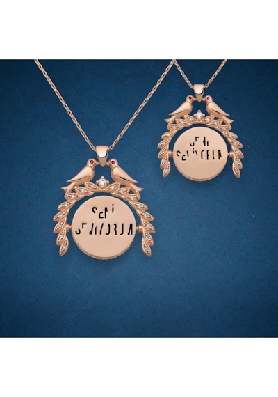 Modahilye 925 Ayar Gümüş Aşk Kumruları Rozegold Seni Seviyorum Tasarım Kolye Rose Gold
