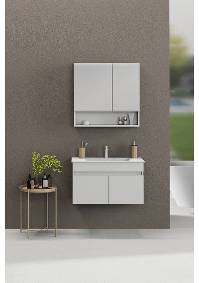 Biani Dalyan 80 Cm Banyo Dolabı Renk Mat Beyaz