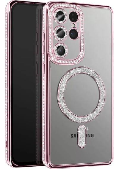 Joko Samsung Uyumlu Galaxy S26 Ultra Joke Simli Magneticsafe Kılıf - Pembe - Özel Seri 8683140917296