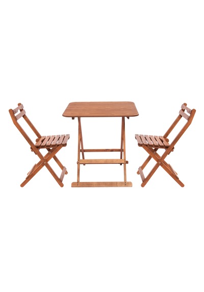 Modermo 2 Kişilik Katlanır Masa & Sandalye Seti - 70x70 Cm Grup M Ceviz
