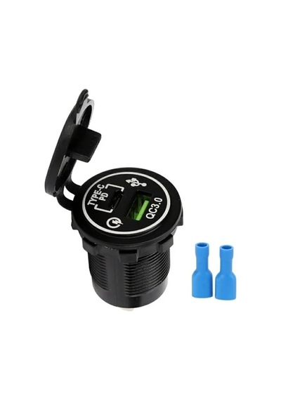 Powermaster Ic-266c-5 Pano Tipi Hızlı Şarj Soketi Usb Qc3.0 + Type-c Pd Otomobil-tekne Uyumlu