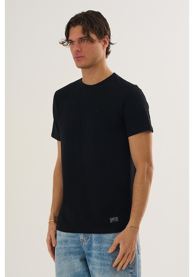Alexandergardi Alexandergardı Dokulu Erkek T-shirt Siyah