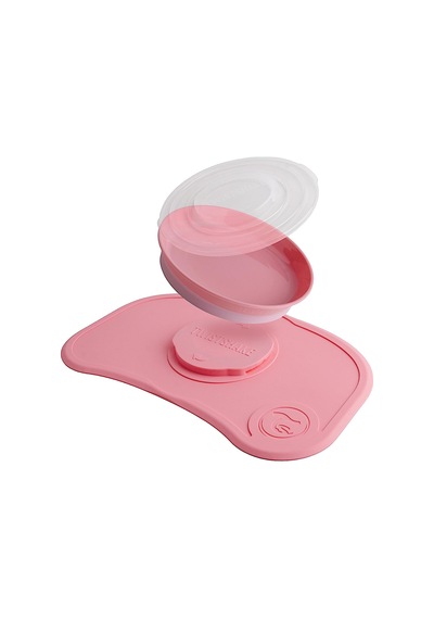 Vakumlu Bebek Çocuk Tabak Ve Mama Altlığı Seti Pembe