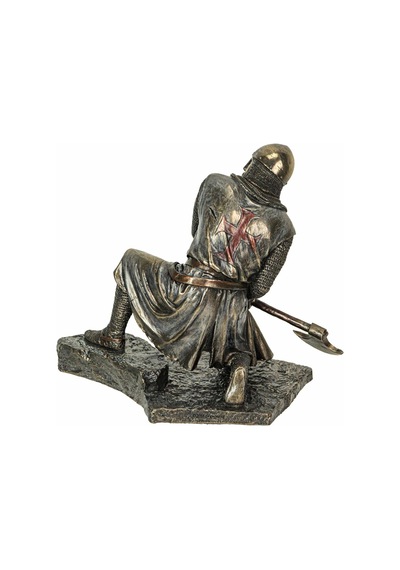 Veronese Design 7 "tapınak Diz Çökmüş Savaş Balta Duruşu Soğuk Döküm Reçine Antik Bronz Kaplama Heykel Genel