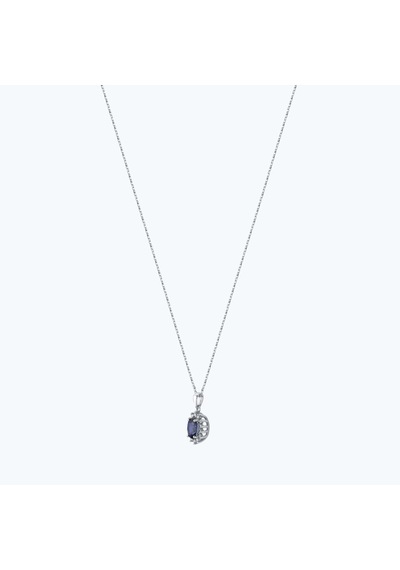 Altınbaş Pırlanta Safir Oval Kolye Erm995s-14k Beyaz