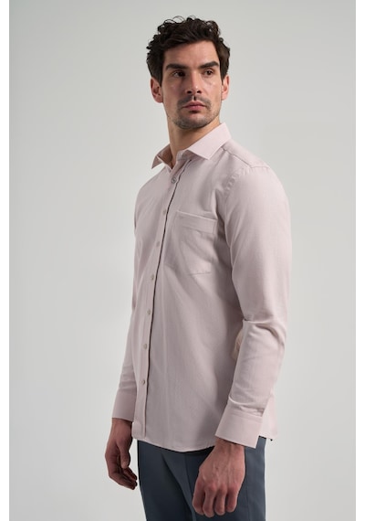 İmza Bej Sert Yaka Düz Classic Pamuklu Comfort Fit Gömlek 1004250213 Bej