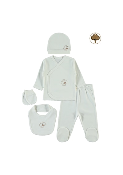 Civil Baby Bebek Organik 5'li Zıbın Takımı 0-1 Ay Ekru 04330r003ss1-3 Ekru