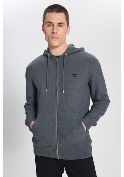 Wrangler Regular Fit Normal Kesim Kapüşonlu Antrasit Melanj Sweatshirt W242664ANM Antrasit Melanj