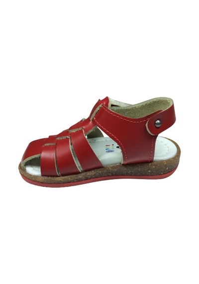 Ortopedikal 1001 Bebe Unisex Çocuk Sandalet Cırtlı Deri Kırmızı