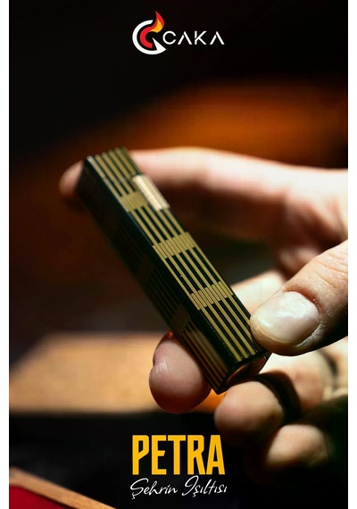 Caka Lighter Petra Black Gold Benzinli Çakmak - Ckl-056