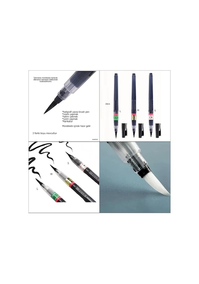 Brush Pen, Hazneli Fırça Uçlu Kalem, Çini, Seramik, Tahrir Fırçası, Çizim Fırça, 1 Adet-s