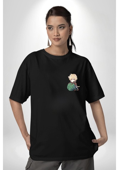 Kasuki Bakugo Anime Siyah Oversize Unisex Ön Ve Sırt Baskılı Tişört Siyah Kasuki Bakugo Anime Siyah Oversize Unisex Ön Ve Sırt Baskılı Tişört Siyah
