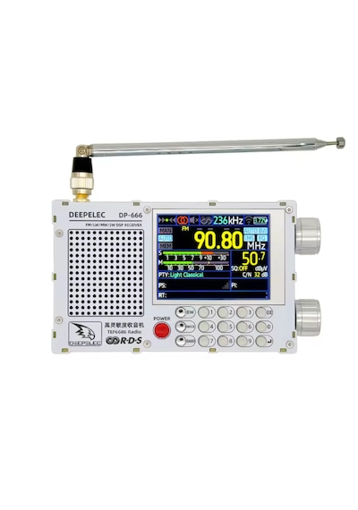Dp-666 Deepelec Tef6686 Radyo Yüksek Hassasiyet Tam Bant Fm Am Lw Mw Sw Kısa Dalga Esp32 Rds 2,8 İnç Ips Lcd