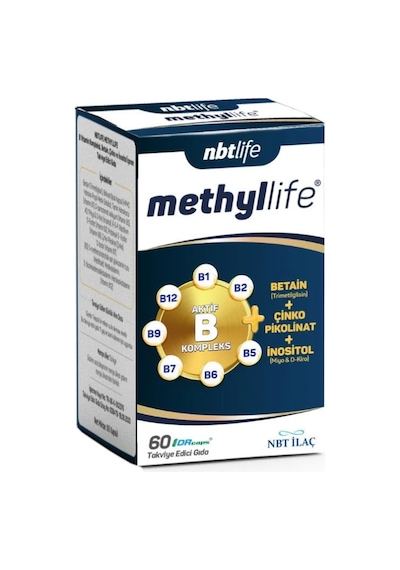 Nbtlife Methyllife B Vitamin Kompleksi içeren Takviye Edici Gıda 60 Kapsül