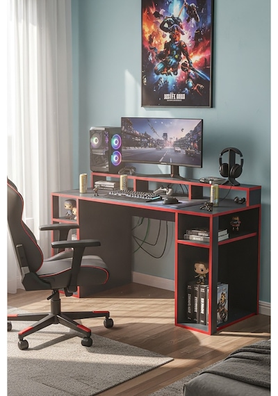 Arena Oyuncu Masası Rgb Işıklı Ledli Uzaktan Kumandalı Siyah