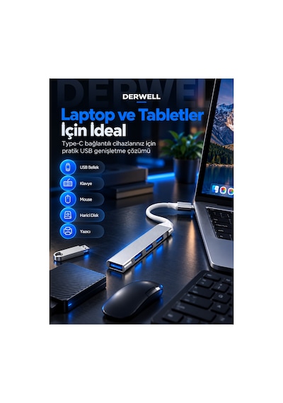 4 Port Type-c Usb Hub Alüminyum Gövde Çoklayıcı Dönüştürücü Macbook Laptop Bilgisayar Uyumlu Çoklu Giriş Çoklayıcı Tak Çalıştır Taşınabilir Hızlı Pratik Çoklu Bağlantı Çoğaltıcı Dağıtıcı