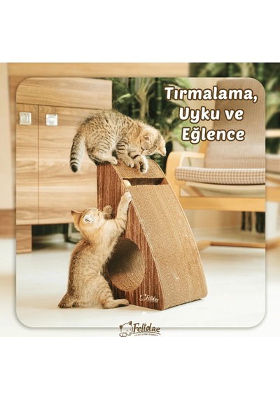 Oluklu Mukavva, Kedi Tırmalama Kanepesi Dikey Tırmalama / 27x43x24cm Medium - Cs7 Dw