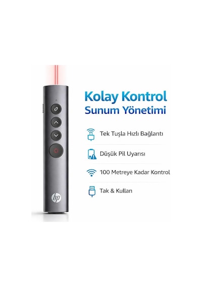 Ss10pro Kablosuz Sunum Kumandası 2.4g Wireless Usb Type-c Alıcı Laser Pointer Şarjlı Batarya Slayt Kontrol Presentation Clicker Ss10pro Çok Renkli