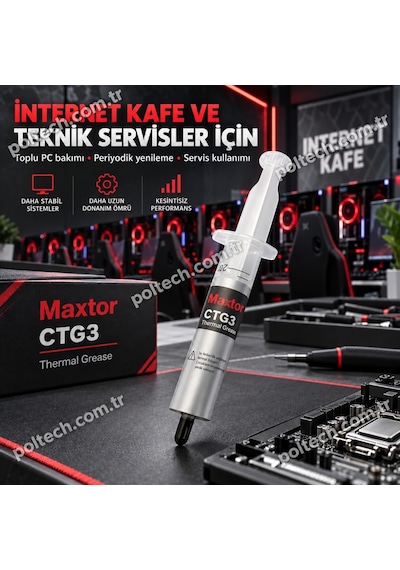 Maxtor Ctg3 8.5 W/mk 30gr Yüksek Performanslı Termal Macun, Cpu Gpu İşlemci Ekran Kartı İçin, Intel Amd Ryzen Nvıdıa Uyumlu Thermal Grease