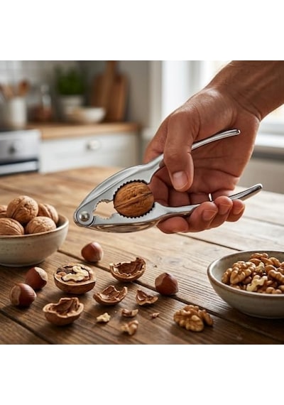 Çelik Ceviz Kıracağı - Ergonomik Tasarımlı Etrafa Sıçratmayan Hazneli Ceviz Fındık Ve Kırıcı Kabuklu Yemiş
