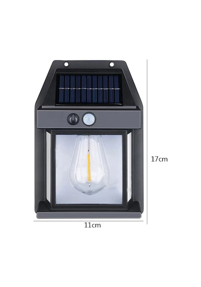 Solar Enerjili Led Bahçe Aydınlatması Su Geçirmez Lamba Bahçe Garaj Ev Aydınlatma Siyah 1 Ad Siyah