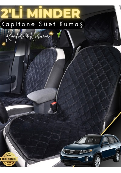 Kia Sorento Uyumlu 2'li Süet Oto Koltuk Minderi Terletmez Universal Oto Koltuk Kılıfı A2