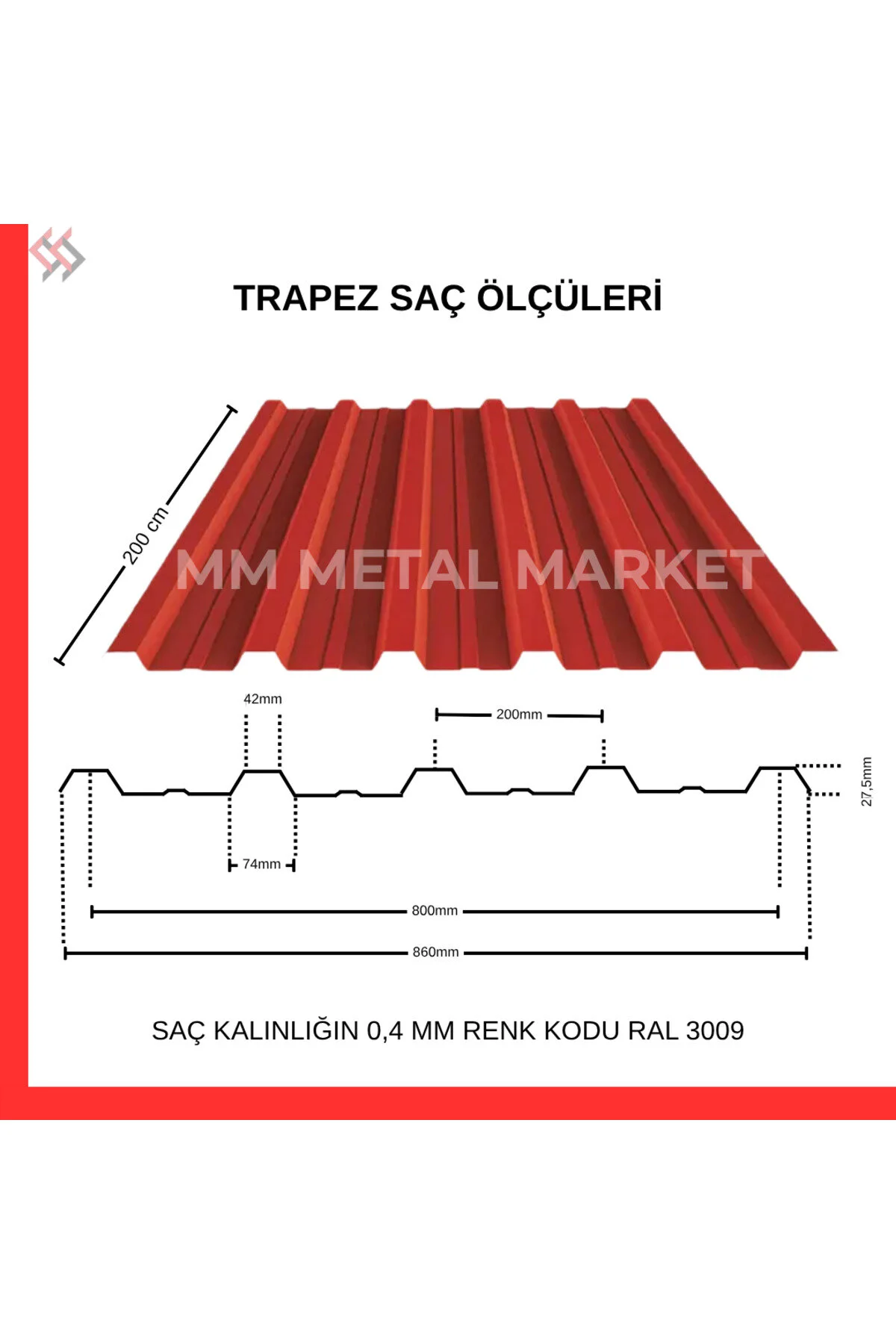 Galvanizli Trapez Çatı Kaplama Sacı 2 Metre 10 Adet-su Geçirmez Ve Paslanmaz Metal Sac