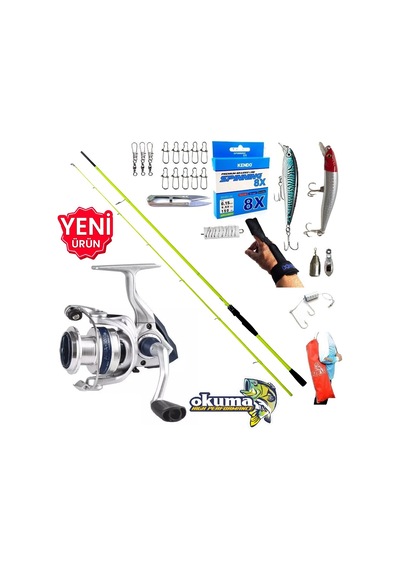 Okuma Aria 3000 210cm 5-45gr Karbon High Tech Maket Balık Spin Olta Takımı Seti