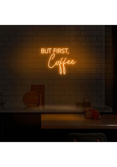 But Fırst,coffee Yazılı Neon Tabela Turuncu