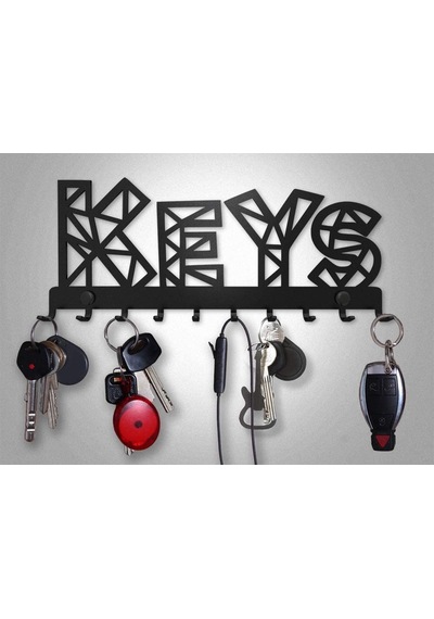 Metal Anahtar Askılığı - KEYS Dekoratif Anahtarlık Desenli Dekora