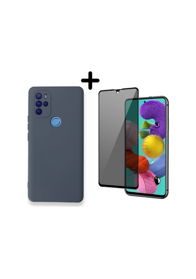 Omix X300 Lansman Içi Kadife Telefon Kılıfı Ve Hayalet Tam Kaplayan Cam Ekran Koruyucu Col179502-gri