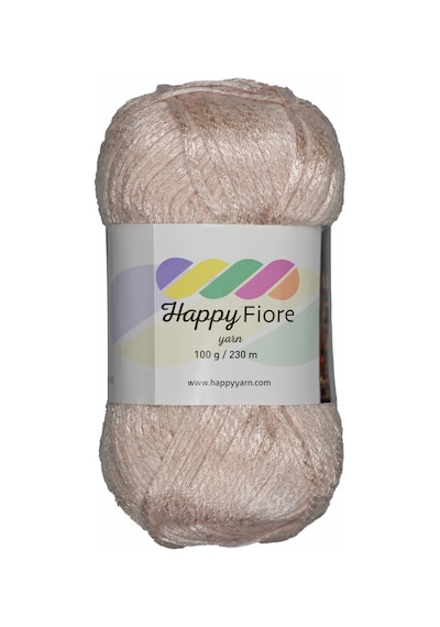 Happy Fiore Parlak Örgü İpi 100gr / 230mt Yünlü El Örgü İpliği - Bej