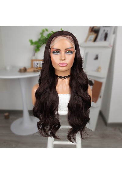 Kahve Karamel Fiber Sentetik Geniş Dalgalı Tül Peruk - Zmff-582481 Renkli