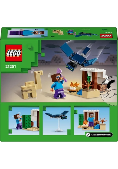 LEGO® Minecraft Steve'in Çöl Keşfi 21251 6+ Yaratıcı Oyuncak Yapım Seti - 75 Parça