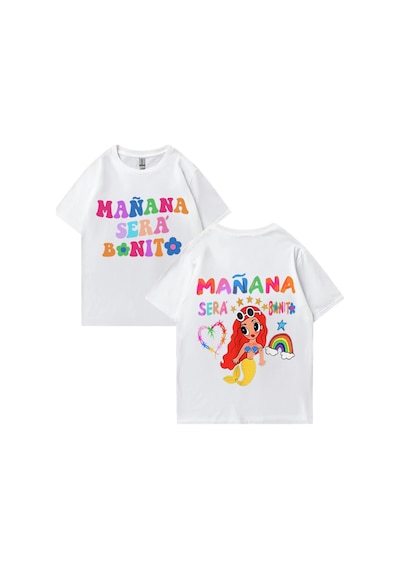 Flood Of Style Sıcak Satış Şarkıcı Karol G Müzik Albümü Manana Sera Bonito T Shirt Erkek Kadın Rahat Gr Beyaz