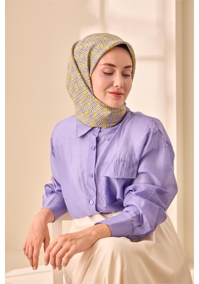 Silk Home Twill İpek Eşarp 11479-05 Sarı, Gümüş