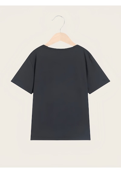 Uyguntarz Çocuk Dalda Uyuya Kalmış Maymun Baskılı Tasarım Tshirt Siyah