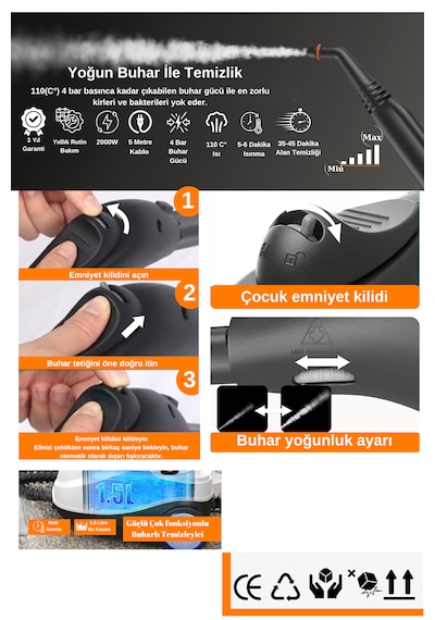 Mogotech MG-101 Buharlı Temizlik Makinası