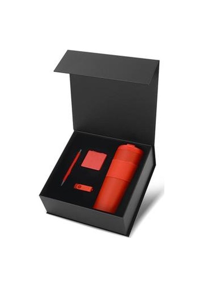S104 Termos Ayna Usb Kalem Vıp Hediye Seti Kırmızı