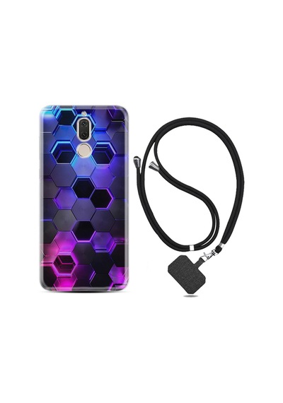 Huawei Mate 10 Lite Kılıf Resimli Desenli Silikon Boyun Askılı Petekler 1889