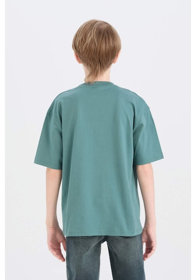 DeFacto Erkek Çocuk Oversize Geniş Kalıp Bisiklet Yaka Basic Düz Kısa Kollu Tişört B5927A825SMGN469