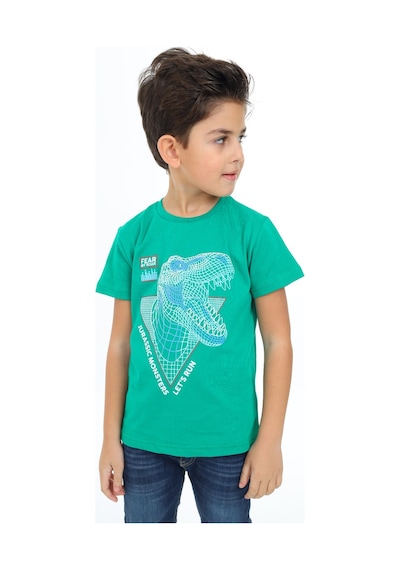 Toontoy Kids Toontoy Erkek Çocuk Baskılı Tişört Koyu Yeşil