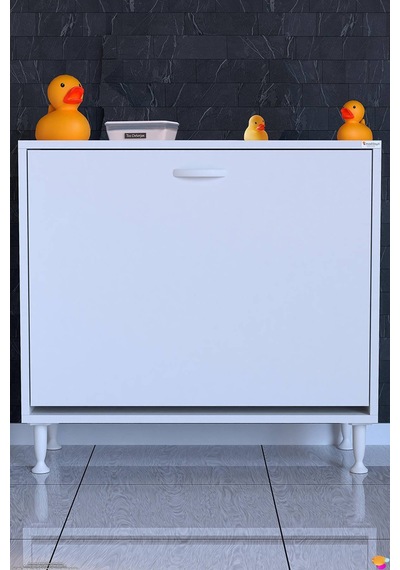 Söke 80 Cm 2 Gözlü Kirli Çamaşır Sepetli Çok Amaçlı Banyo Dolabı 80 Cm