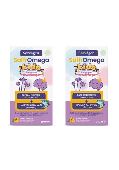 Sorvagen Saffromega Kids Safran Ve Omega3 150 Ml 2 Adet