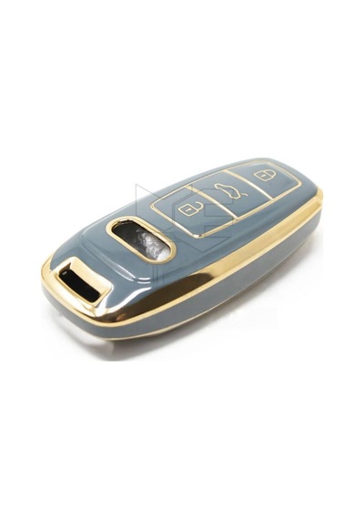 Gma Keys Lüx Audi A6 A7 A8 E-tron Q8 C8 A3 Nano Anahtar Kılıfı Gri Gold Altın Renk