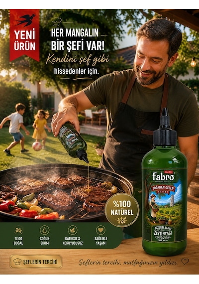 Fabro 500ml Şef Şişe Naturel Sızma Zeytinyağı